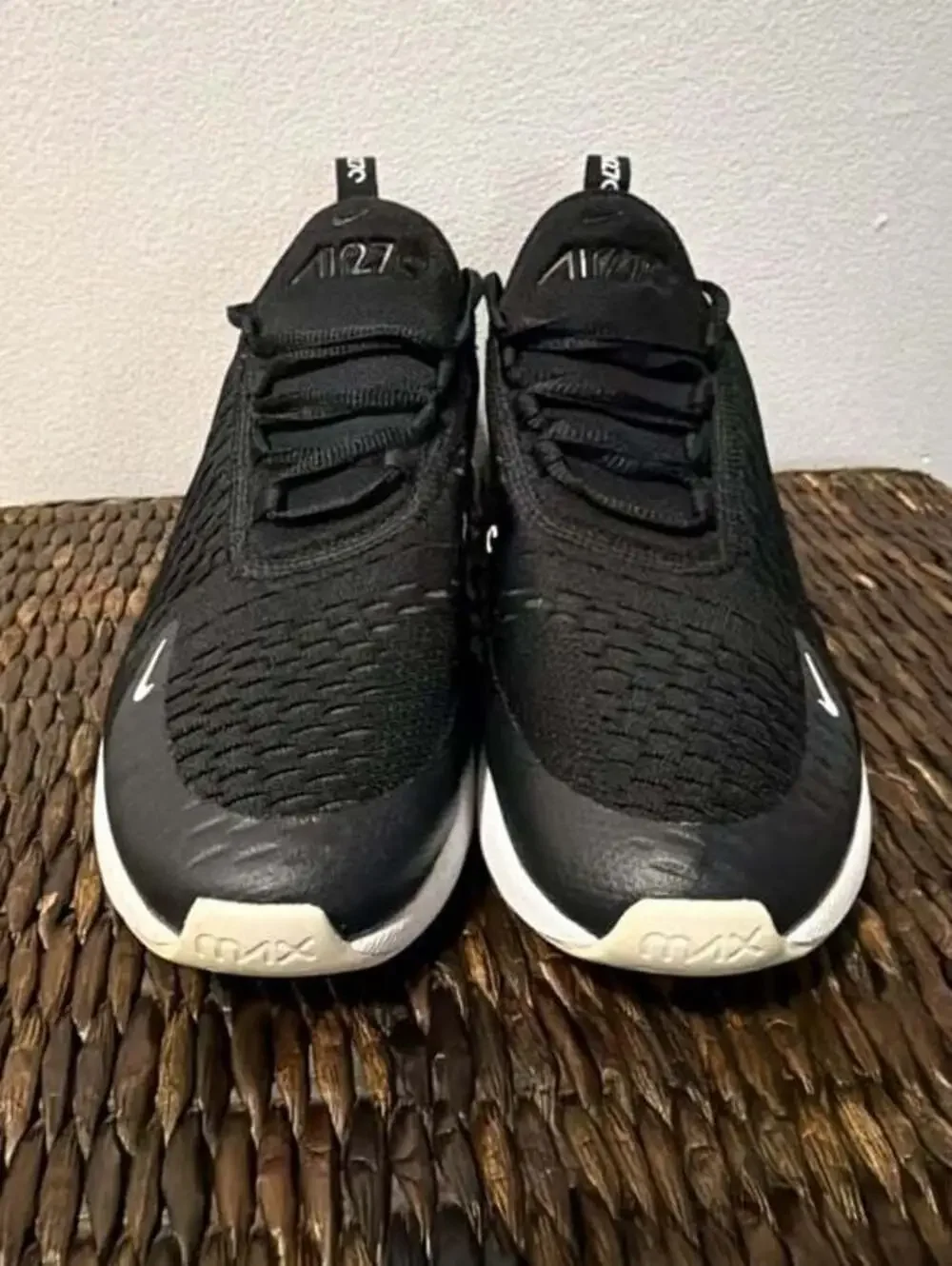 7y Nike Air Max 270 Black and White Sneakers